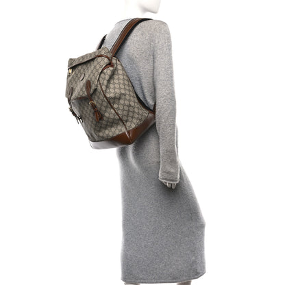 Gucci GG Supreme Monogram Azalea Calfskin Medium Retro Interlocking G Buckle Backpack Beige Ebony Brown Sugar 2 of 10