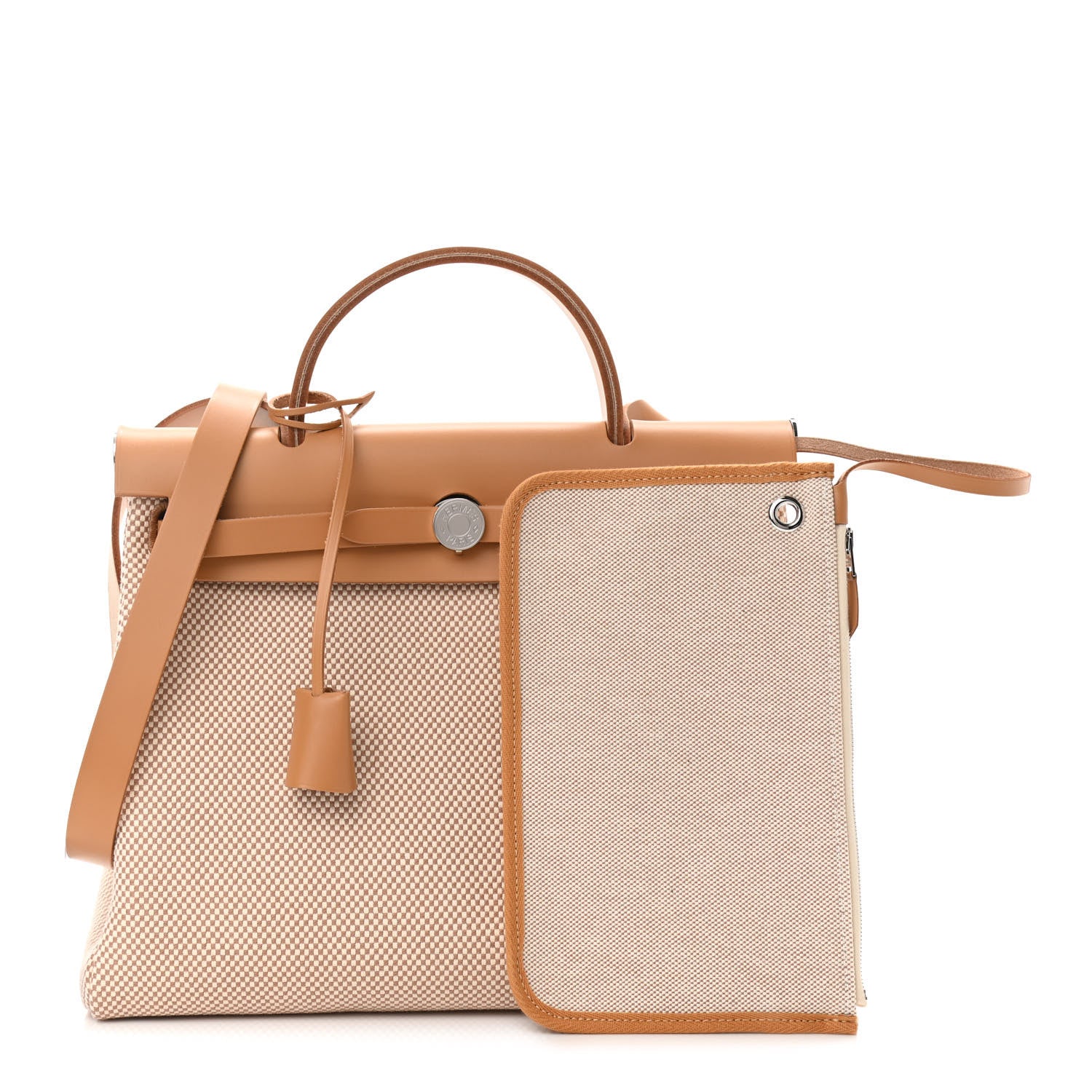 Hermes Vache Hunter Criss Viking Herbag Zip Retourne 31 PM Ecru Beige Naturel 2 of 13