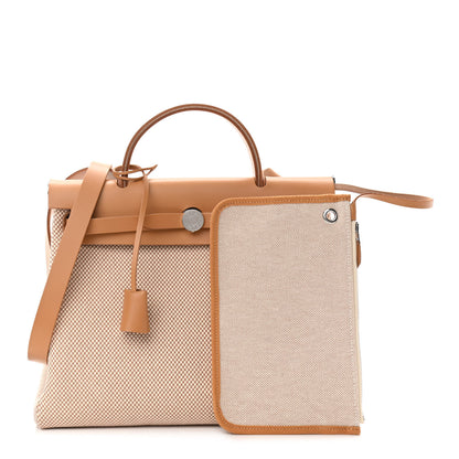 Hermes Vache Hunter Criss Viking Herbag Zip Retourne 31 PM Ecru Beige Naturel 2 of 13