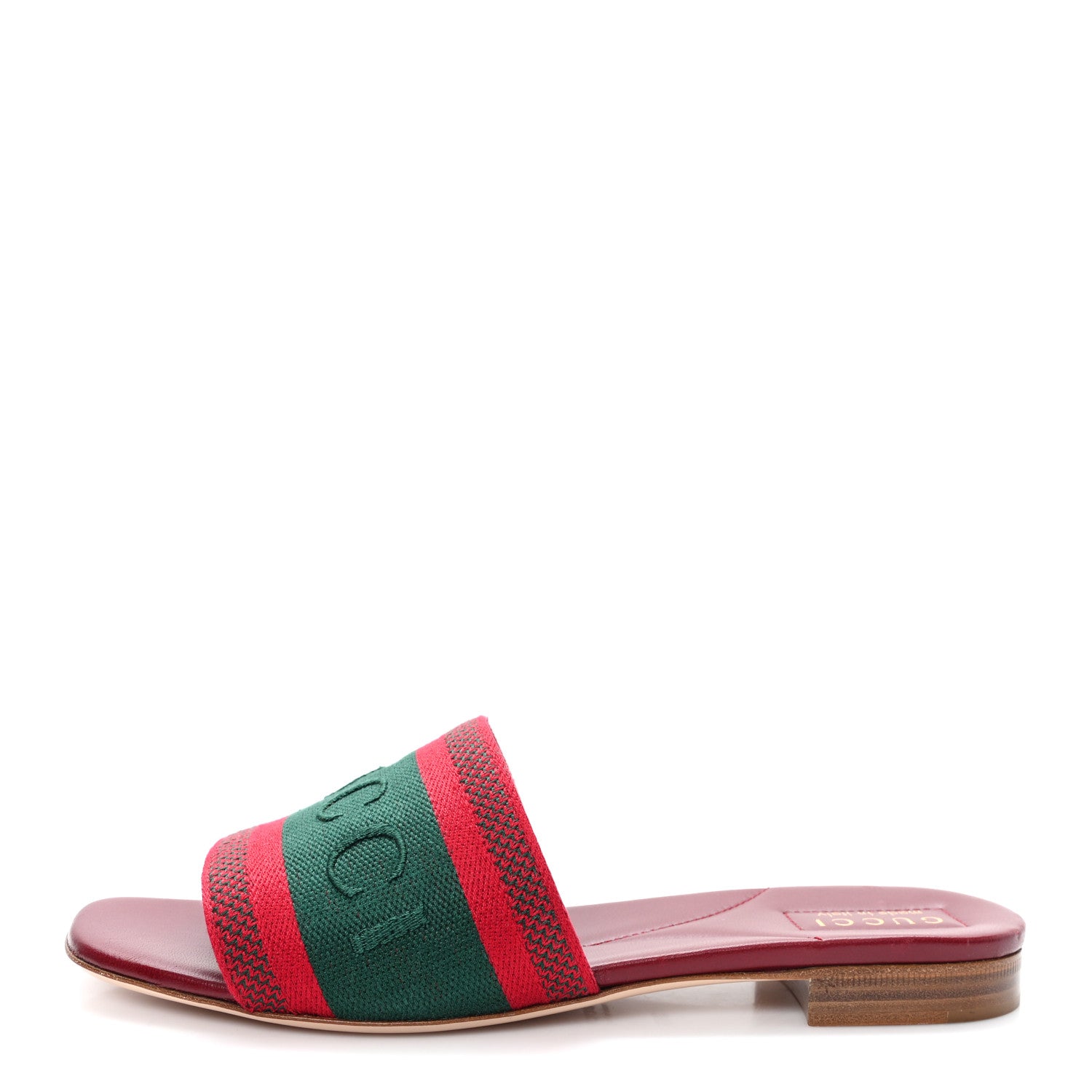 Gucci Canvas Web Womens Slide Sandals 38.5 Red Bordeaux 1 of 9