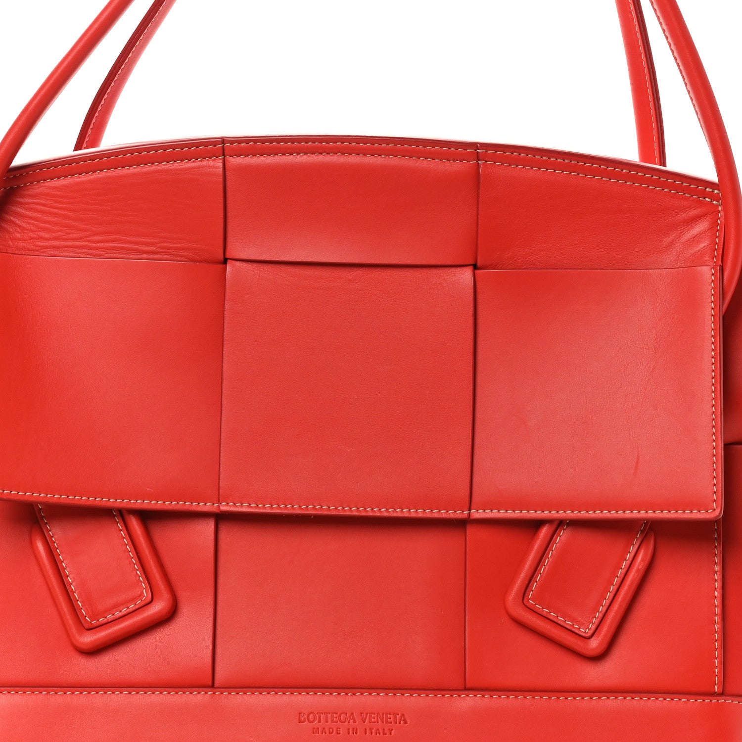 Bottega Veneta French Calfskin Maxi Intrecciato Medium Arco Red 7 of 9
