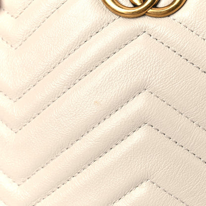 Gucci Calfskin Matelasse Mini GG Marmont Round Shoulder Bag White 14 of 14