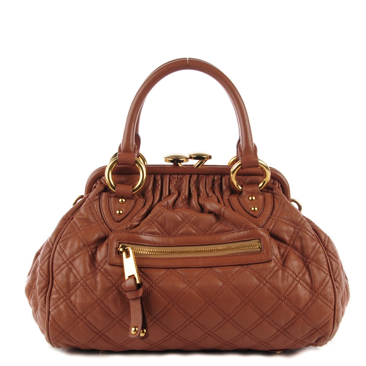 Calfskin Quilted Stam Tobacco