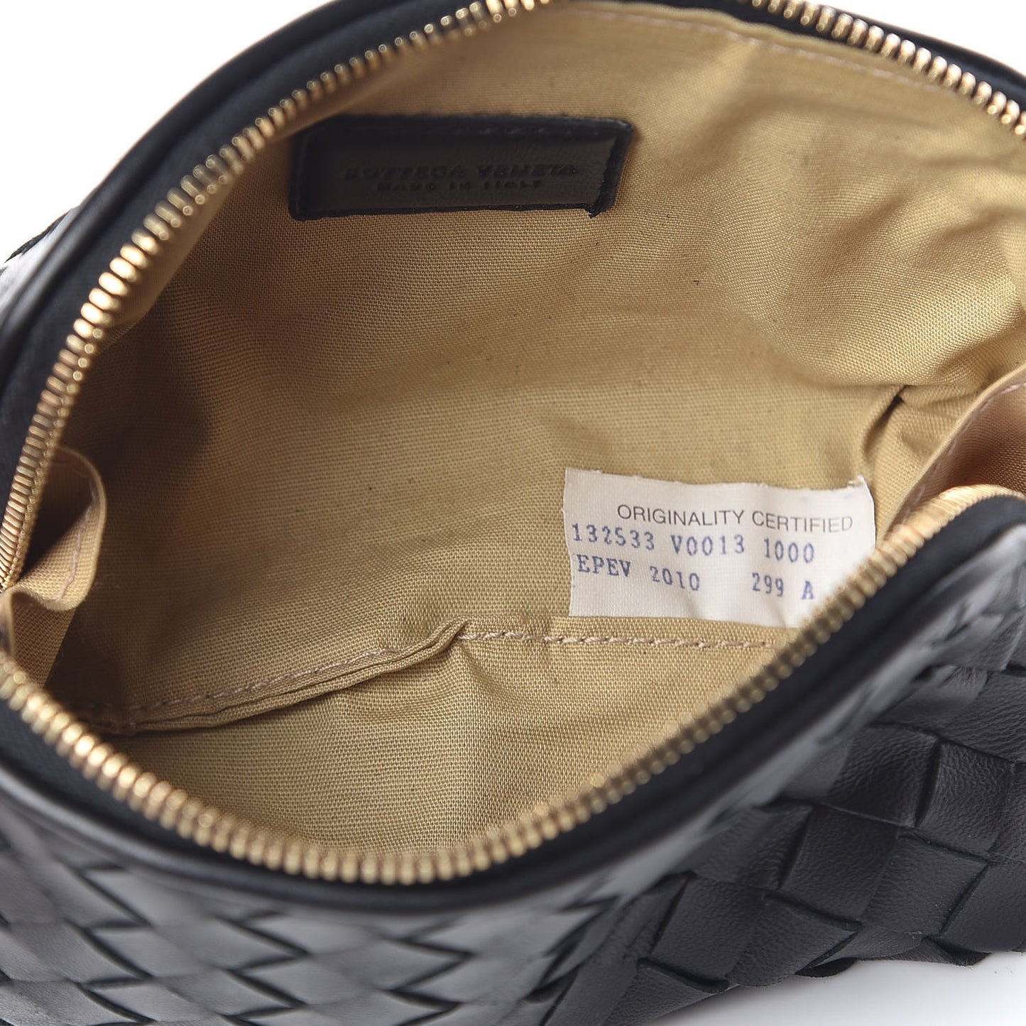 Nappa Intrecciato Small Cosmetic Pouch Black
