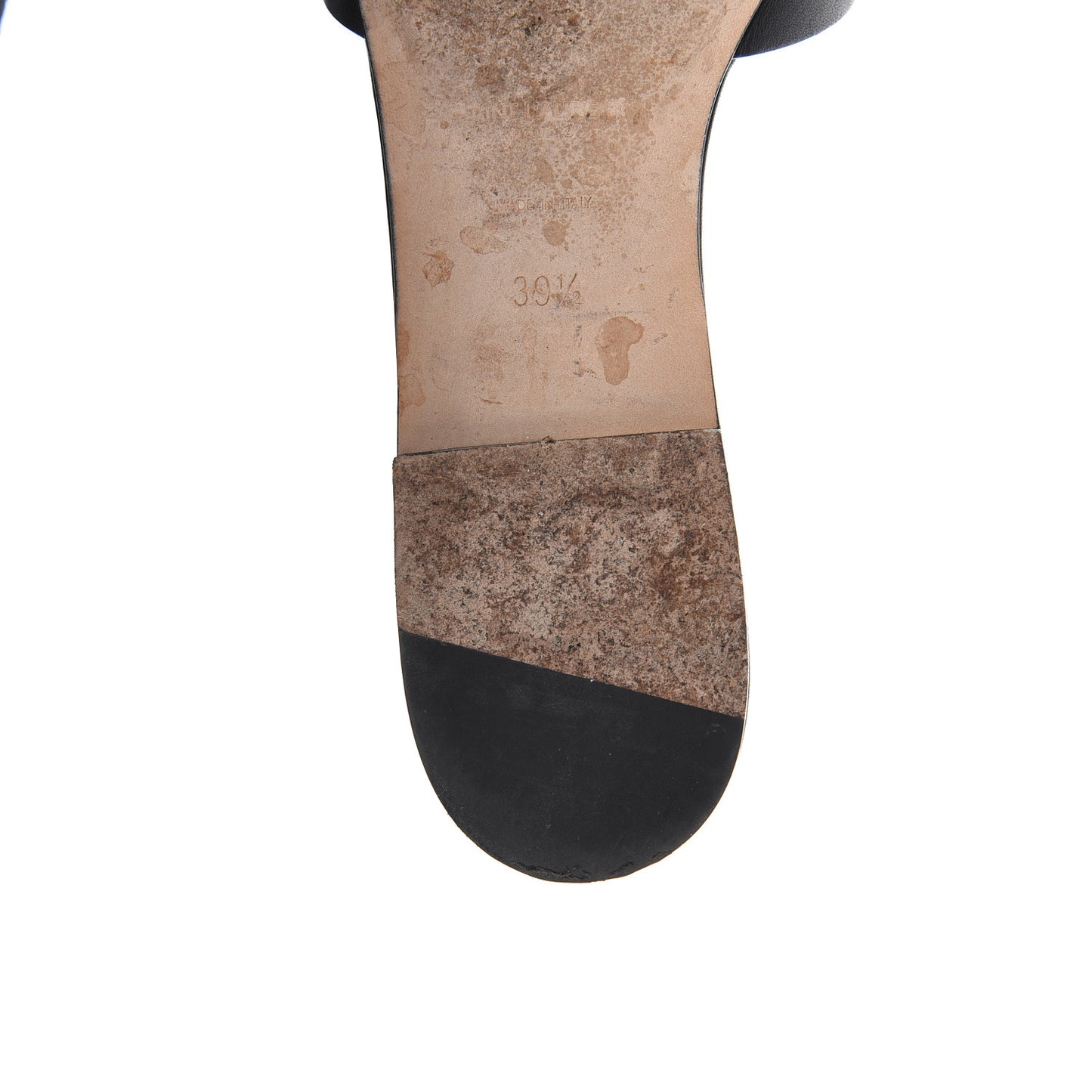 Calfskin Nu Pied 05 Slide Sandals 39.5 Black