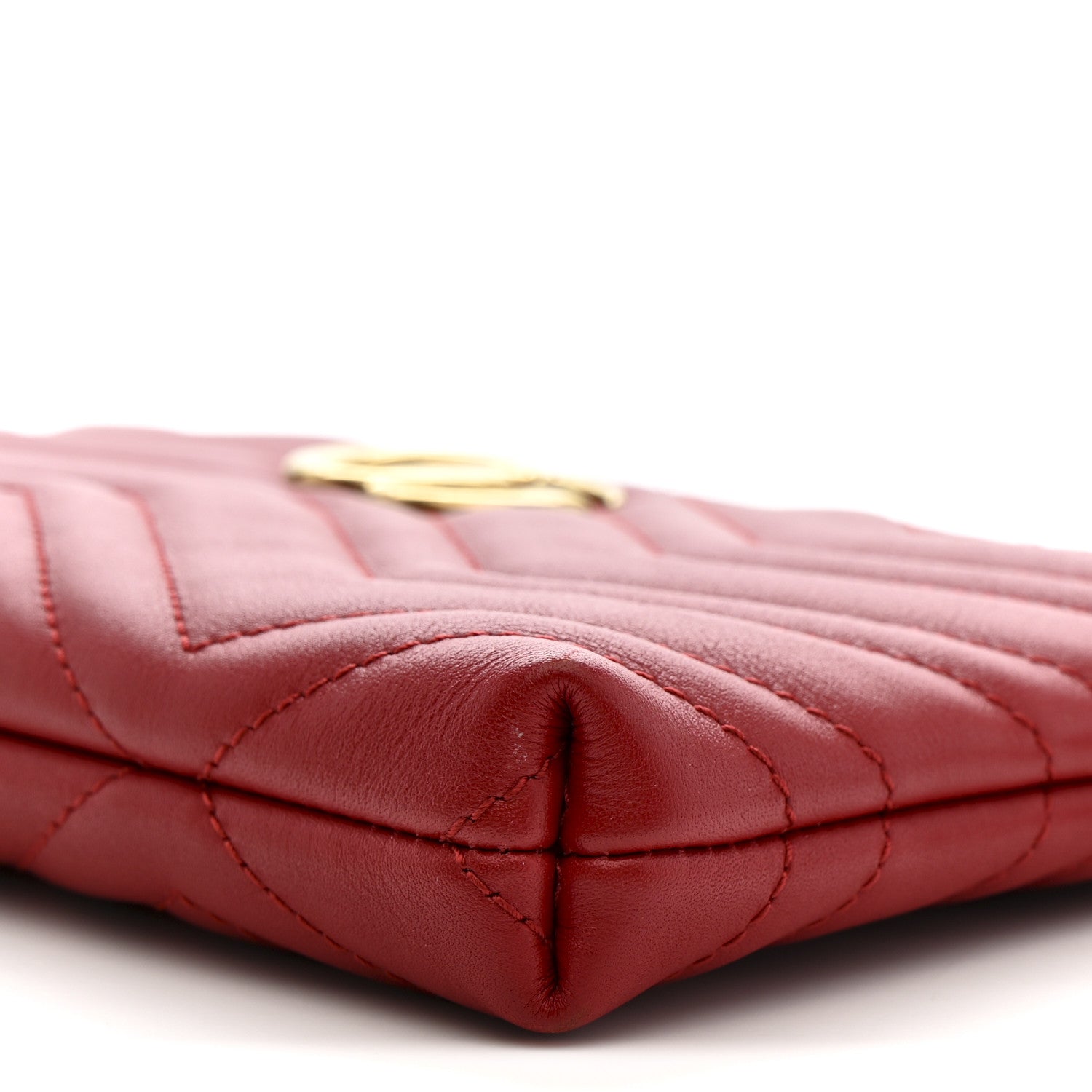 Gucci Calfskin Matelasse Mini GG Marmont Chain Bag Hibiscus Red 10 of 14