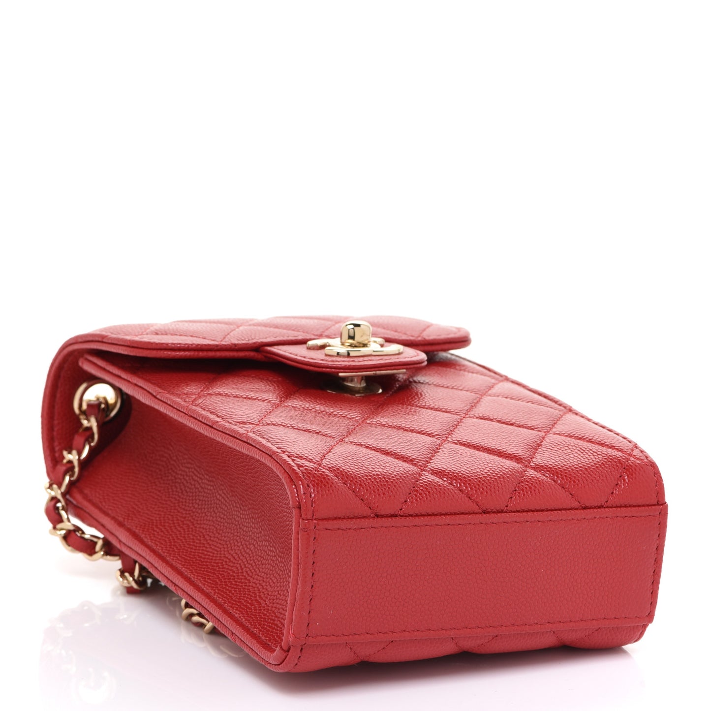 Caviar Quilted Classic Phone Holder Red