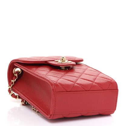Chanel Caviar Quilted Classic Phone Holder Red 4 of 9