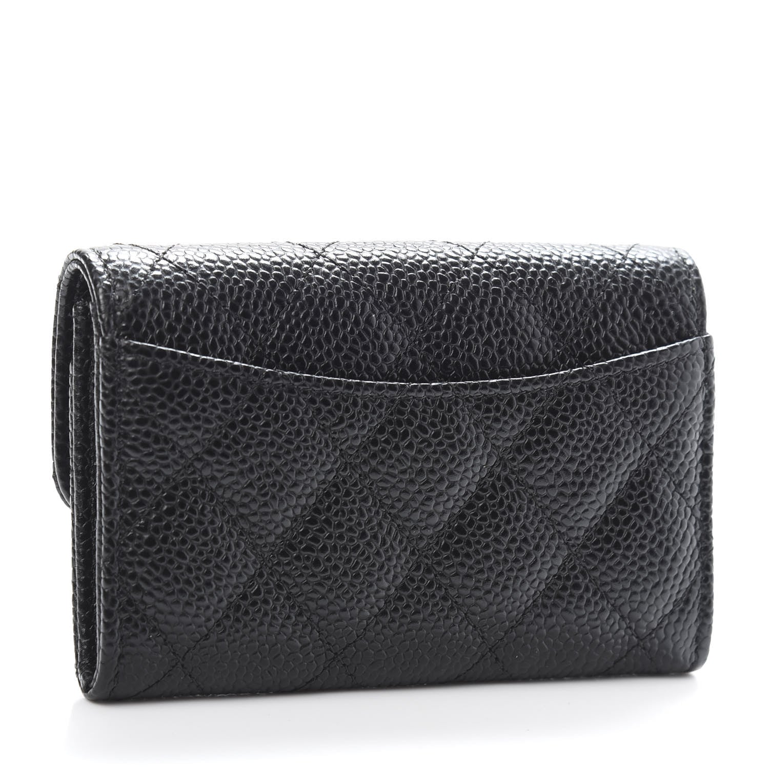 Chanel Caviar Quilted Flap Card Holder Wallet Black 3 of 11