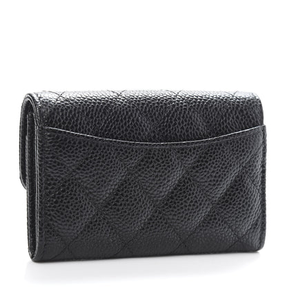 Chanel Caviar Quilted Flap Card Holder Wallet Black 3 of 11