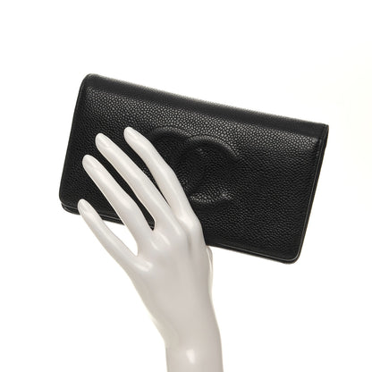 Chanel Caviar Timeless CC Yen Wallet Black 2 of 8