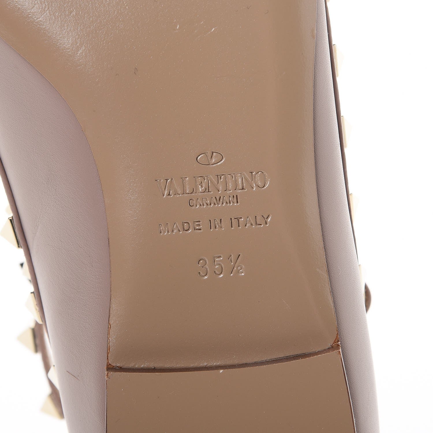 Valentino Garavani Nappa Rockstud Cage Ballerina Flats 35.5 Poudre 6 of 10