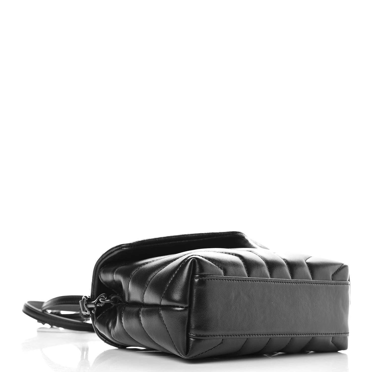 Saint Laurent Calfskin Y Quilted Monogram Toy Loulou Crossbody Bag Black 4 of 11