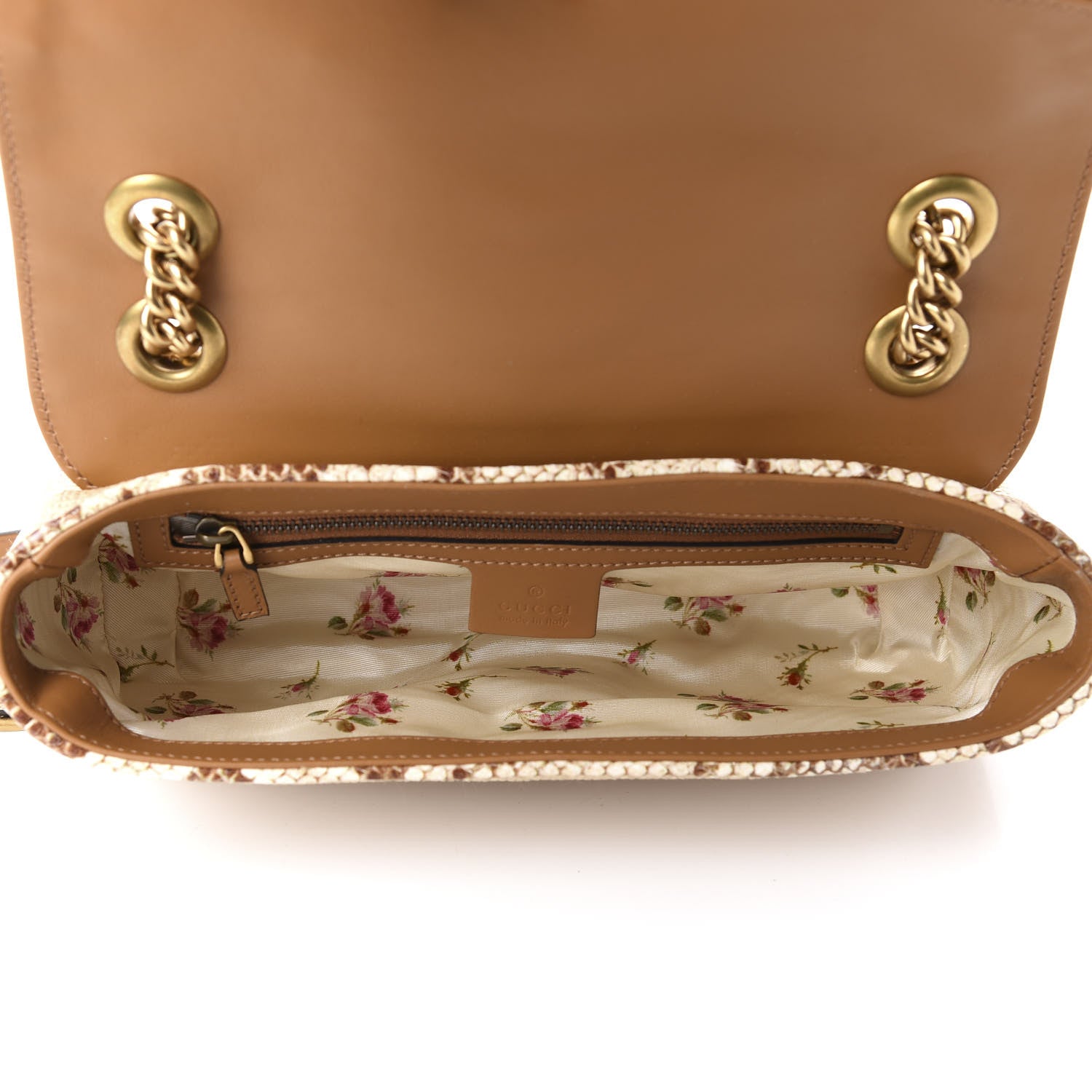 Gucci Raffia Elaphe Matelasse Small GG Marmont Shoulder Bag Natural Cream Brown 5 of 10