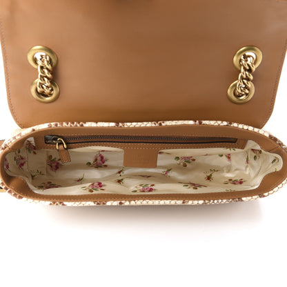 Gucci Raffia Elaphe Matelasse Small GG Marmont Shoulder Bag Natural Cream Brown 5 of 10