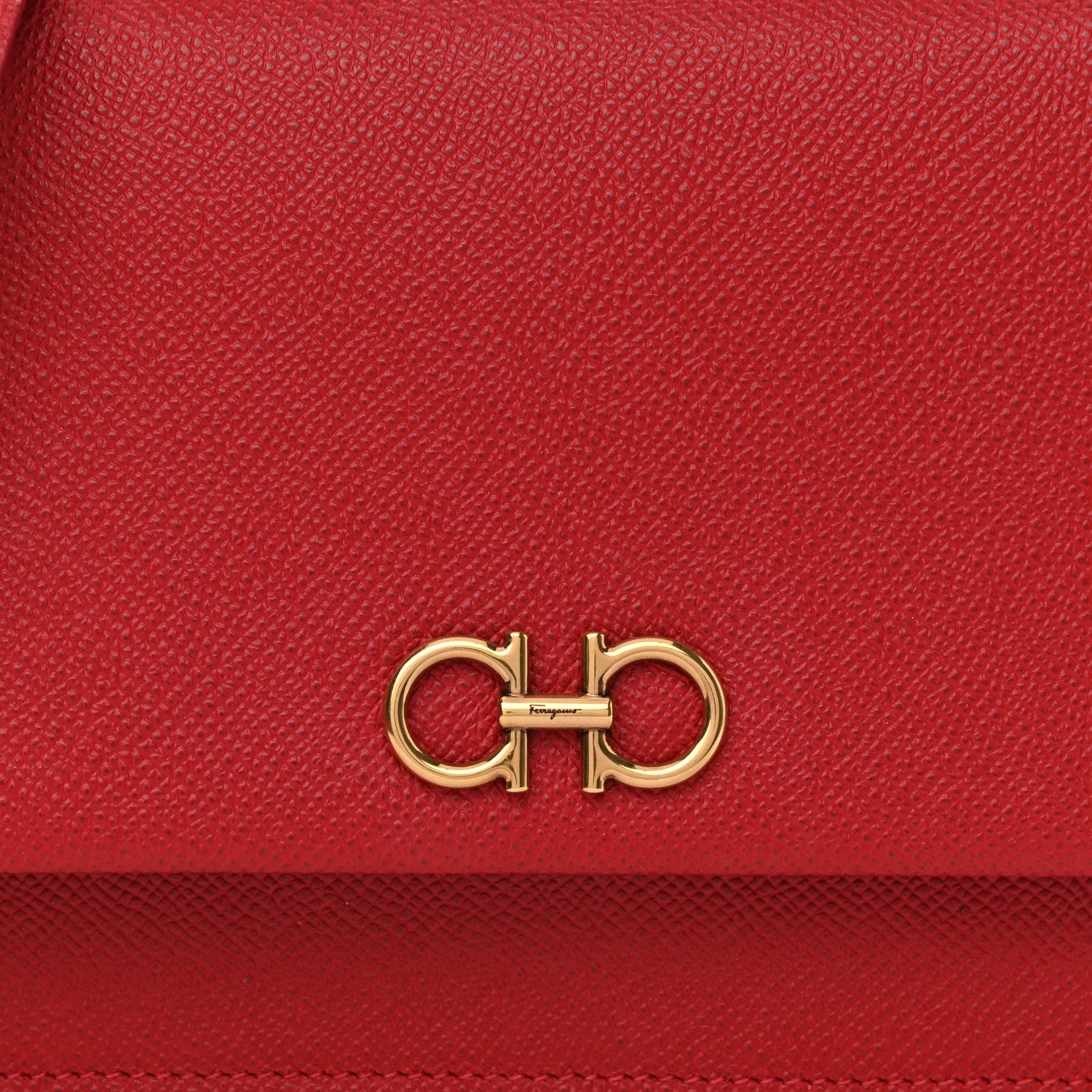 Salvatore Ferragamo Hammered Calfskin Gancini Minibag Red 8 of 9