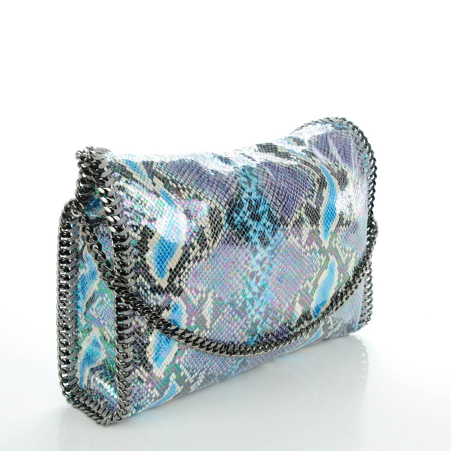 Eco Python Oleografic Fold Over Falabella Tote Navy