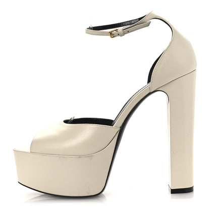 Saint Laurent New Belfagor Jodie 95 Platform Sandals 40 Pearl 1 of 13