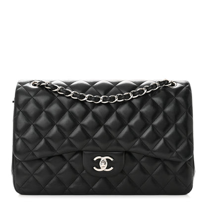 Chanel Lambskin Quilted Jumbo Double Flap Black 1 of 10