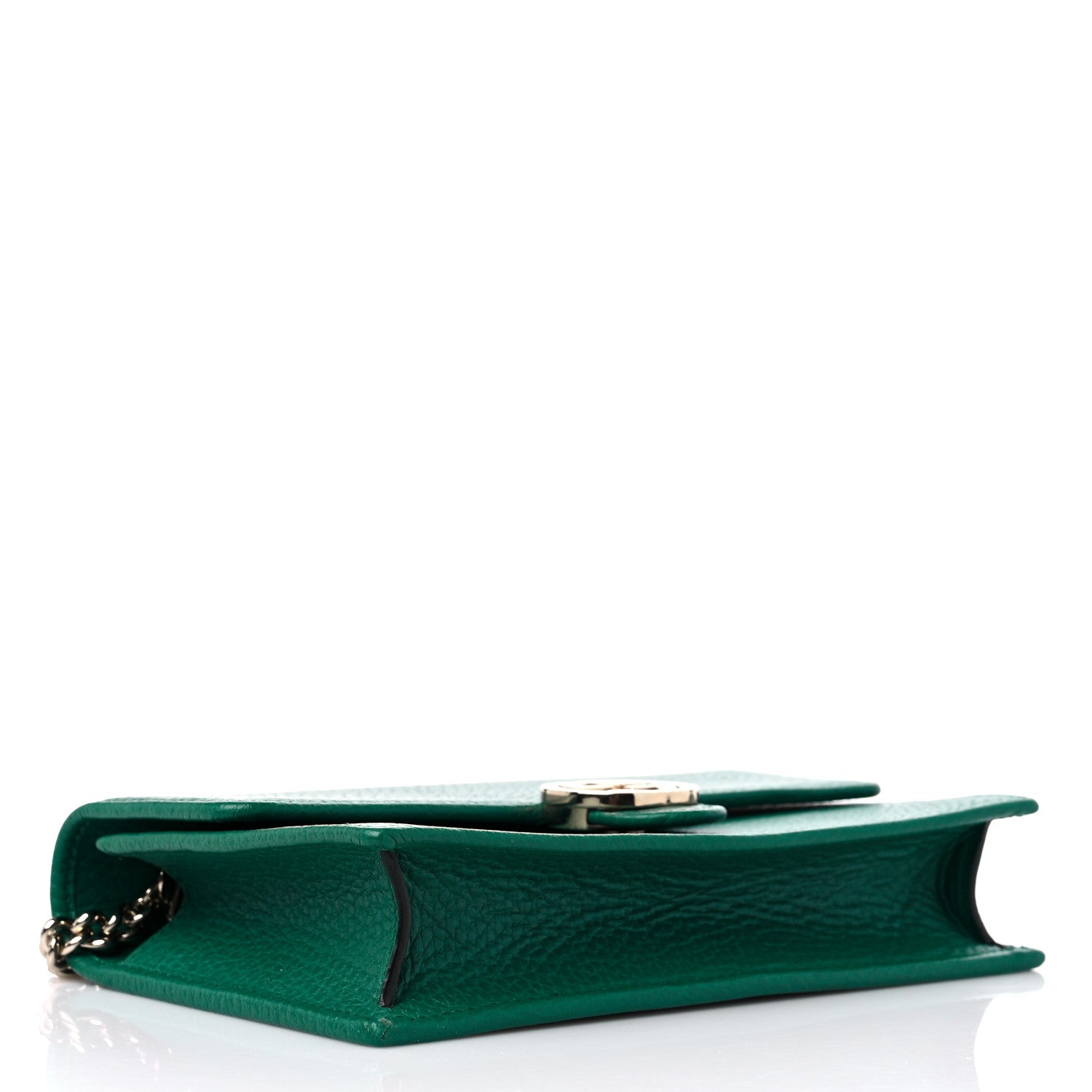 Gucci Dollar Calfskin Interlocking G Chain Wallet Emerald 3 of 9