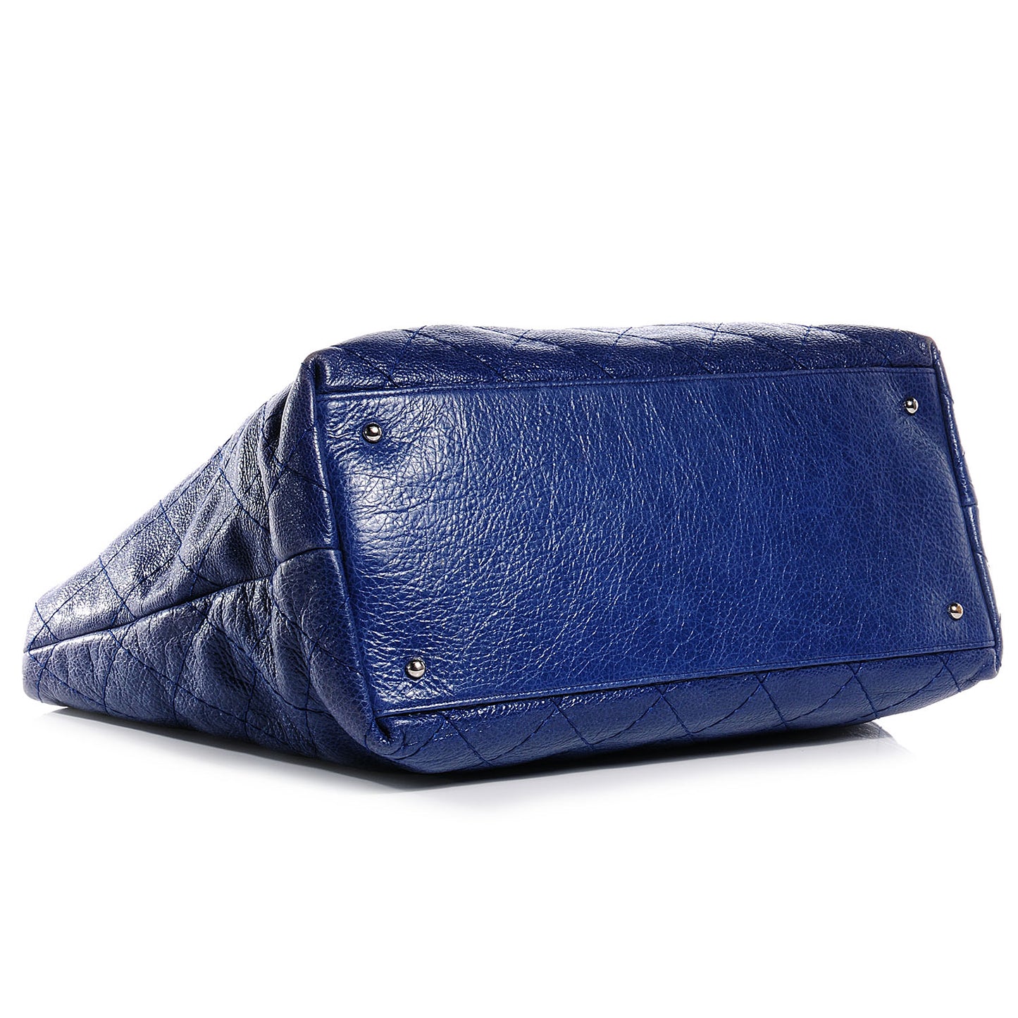 Glazed Calfskin XL On The Road Tote Dark Blue