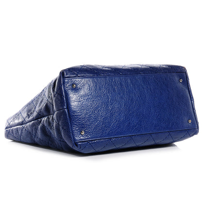 Chanel Glazed Calfskin XL On The Road Tote Dark Blue 4 of 7
