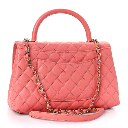 Chanel Caviar Quilted Small Coco Handle Flap Pink 2 of 10