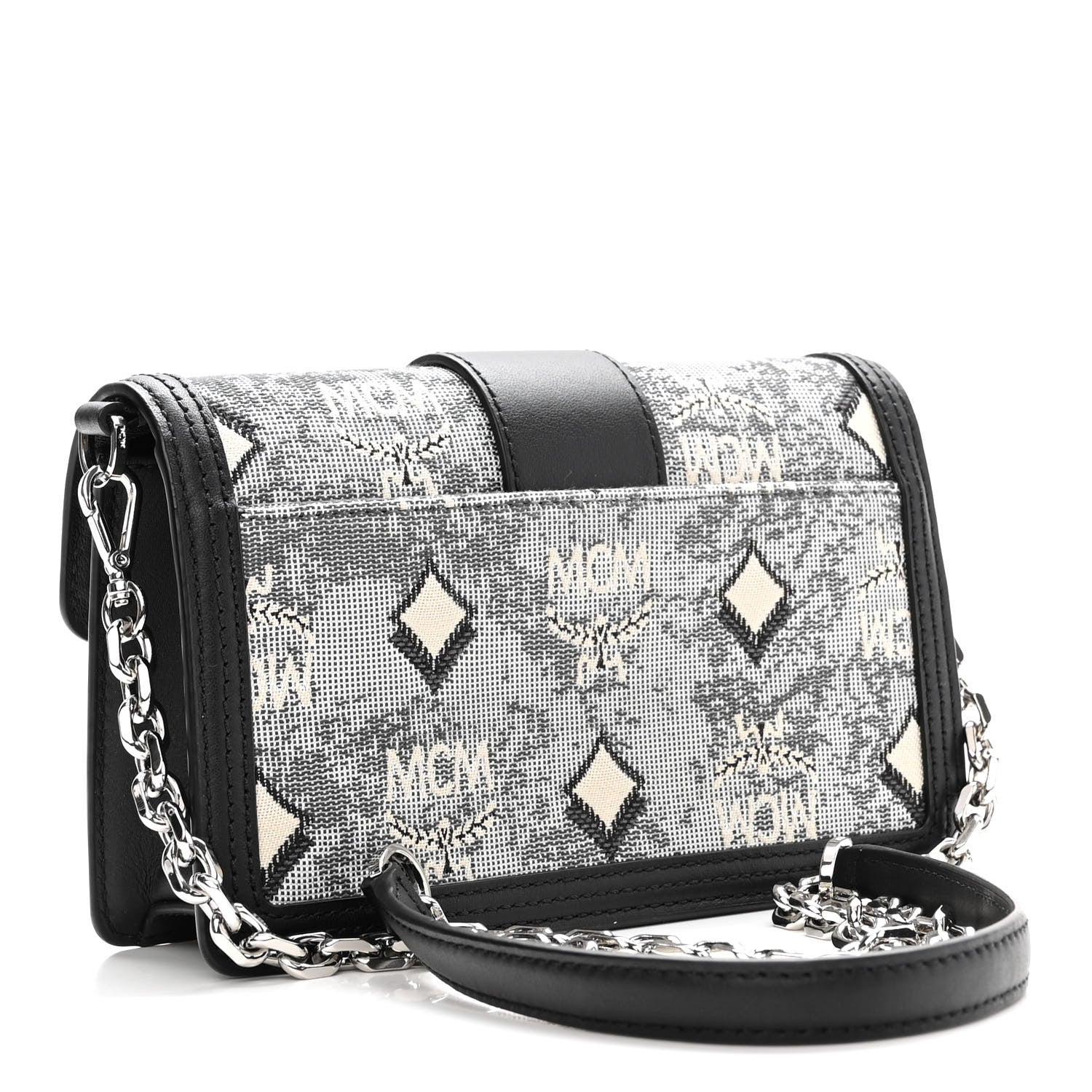 MCM Jacquard Visetos Mini Gretl Crossbody Black 3 of 11