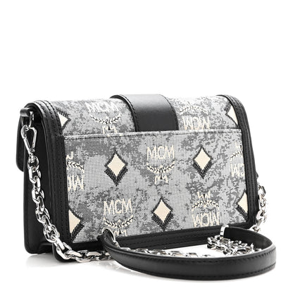 MCM Jacquard Visetos Mini Gretl Crossbody Black 3 of 11
