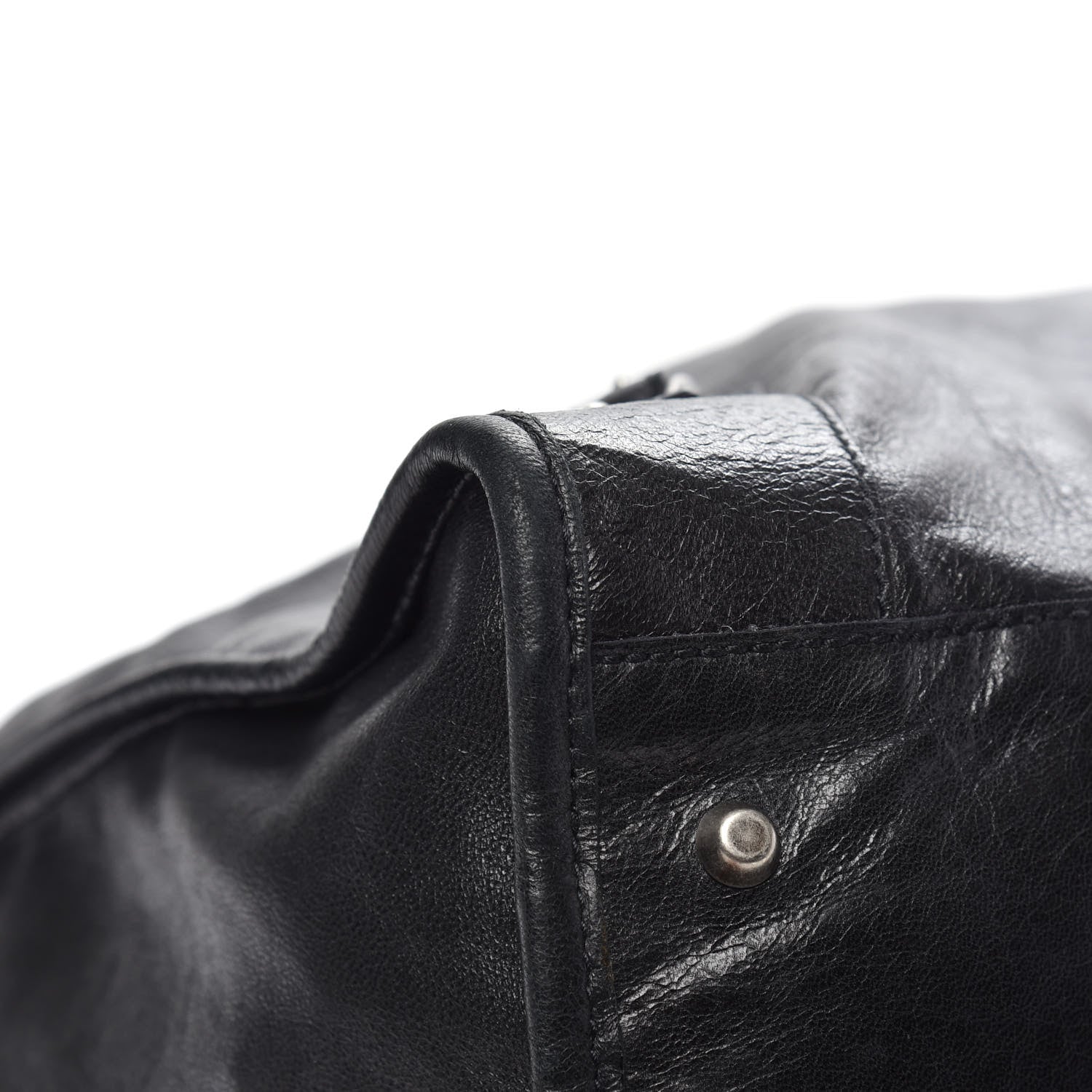 Balenciaga Agneau Classic Silver Hardware Weekender Black 9 of 13