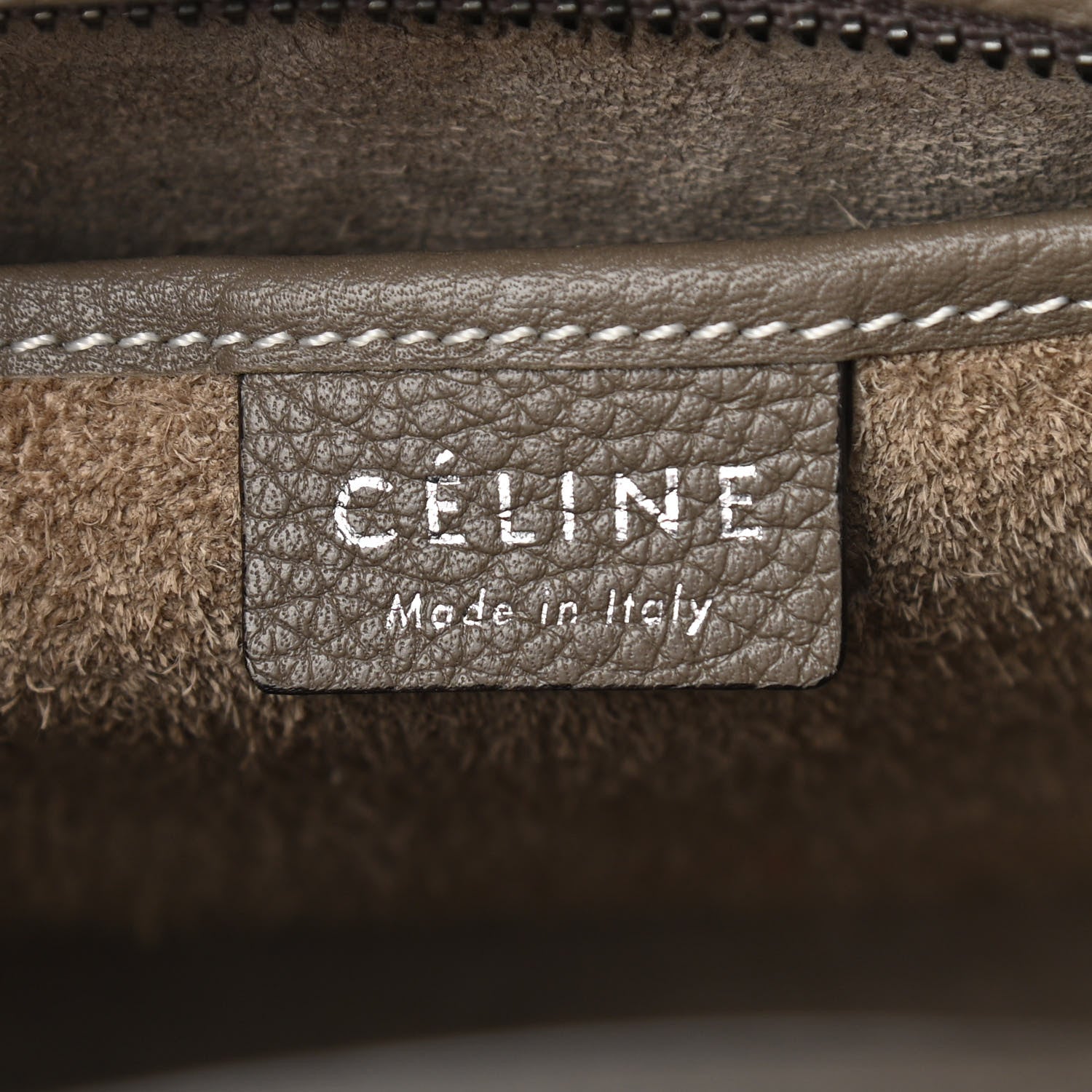 Celine Drummed Calfskin Nano Luggage Souris 6 of 9