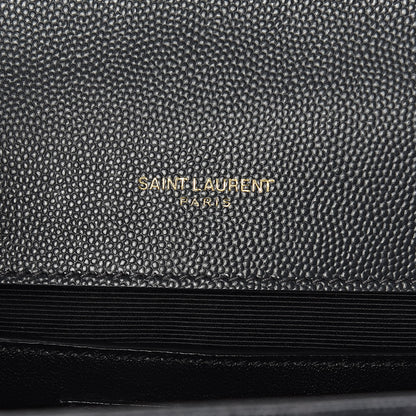 Saint Laurent Grain De Poudre Textured Mixed Matelasse Triquilt Medium Monogram Satchel Dark Smog 7 of 10