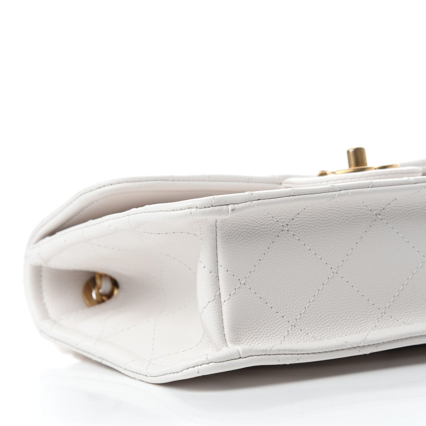 Caviar Quilted Medium Sweet Classic Flap White