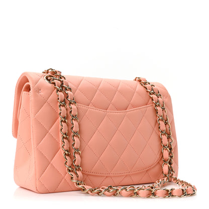 Chanel Lambskin Quilted Small Double Flap Light Orange 3 of 10