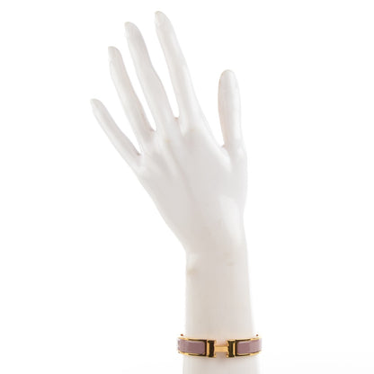 Hermes Enamel Narrow Clic Clac H Bracelet PM Bois De Rose 2 of 6