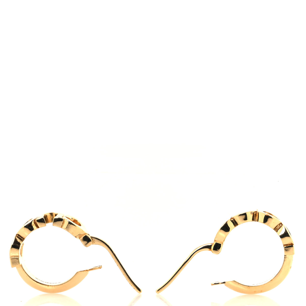 Gucci Metal GG Script Hoop Earrings Gold 3 of 4