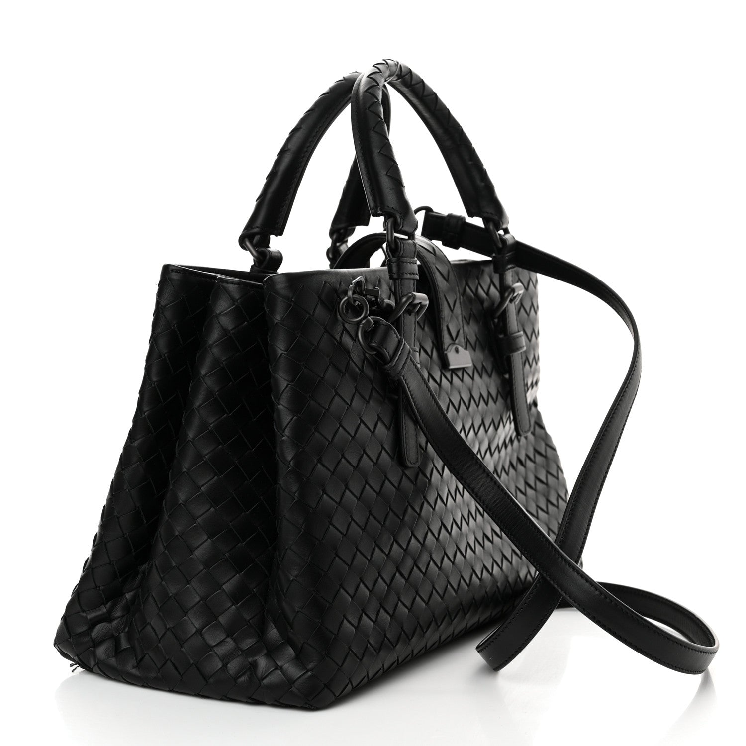 Bottega Veneta Light Calf Intrecciato Small Roma Black 3 of 10