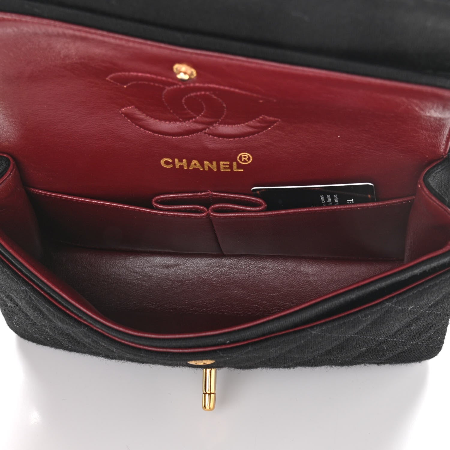 Chanel Jersey Quilted Small Double Flap Black 5 of 9