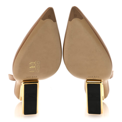 Fendi Vitello Fendi First 100mm Slingback Pumps 37 Caramello 6 of 8