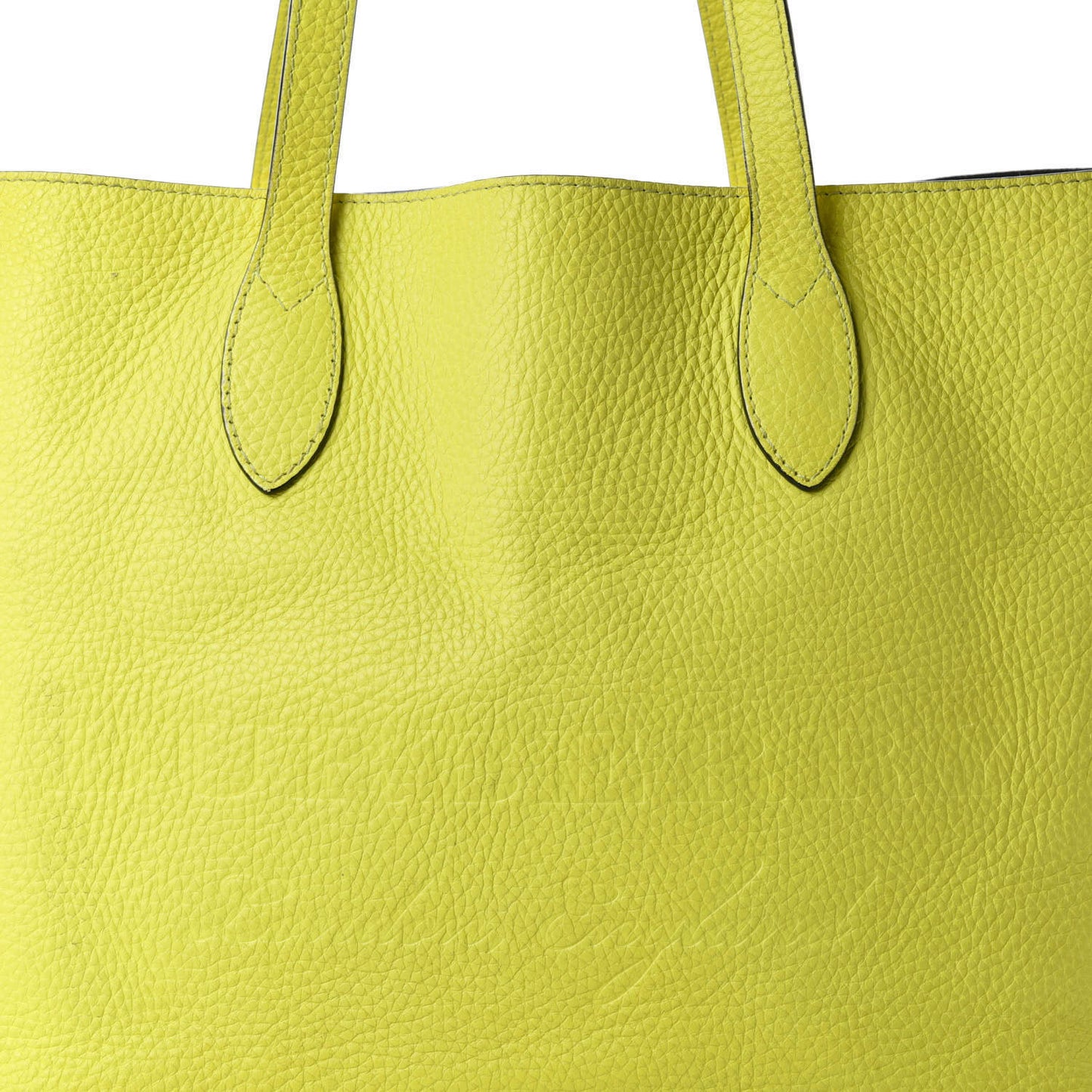 Grainy Calfskin Remington Tote Neon Yellow