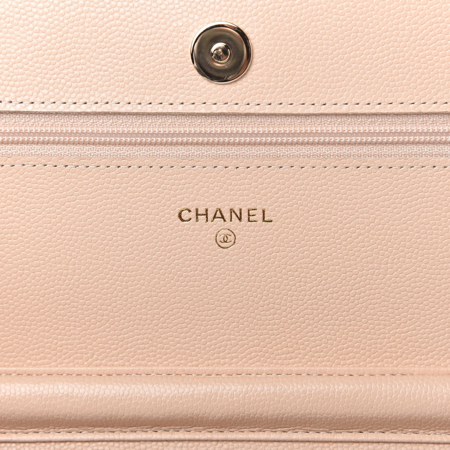 Caviar Quilted Coco Candy Wallet On Chain WOC Beige