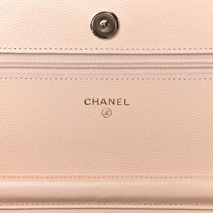 Chanel Caviar Quilted Coco Candy Wallet On Chain WOC Beige 8 of 12