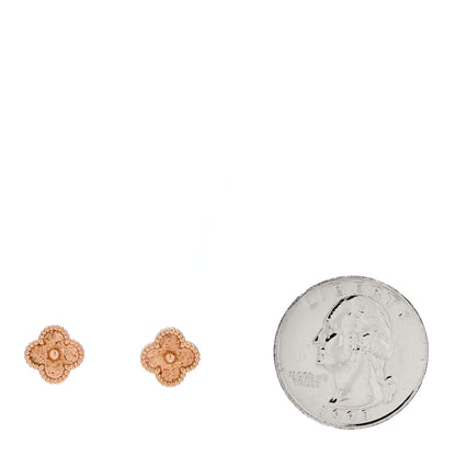 Van Cleef & Arpels 18K Rose Gold Sweet Alhambra Earrings 2 of 5