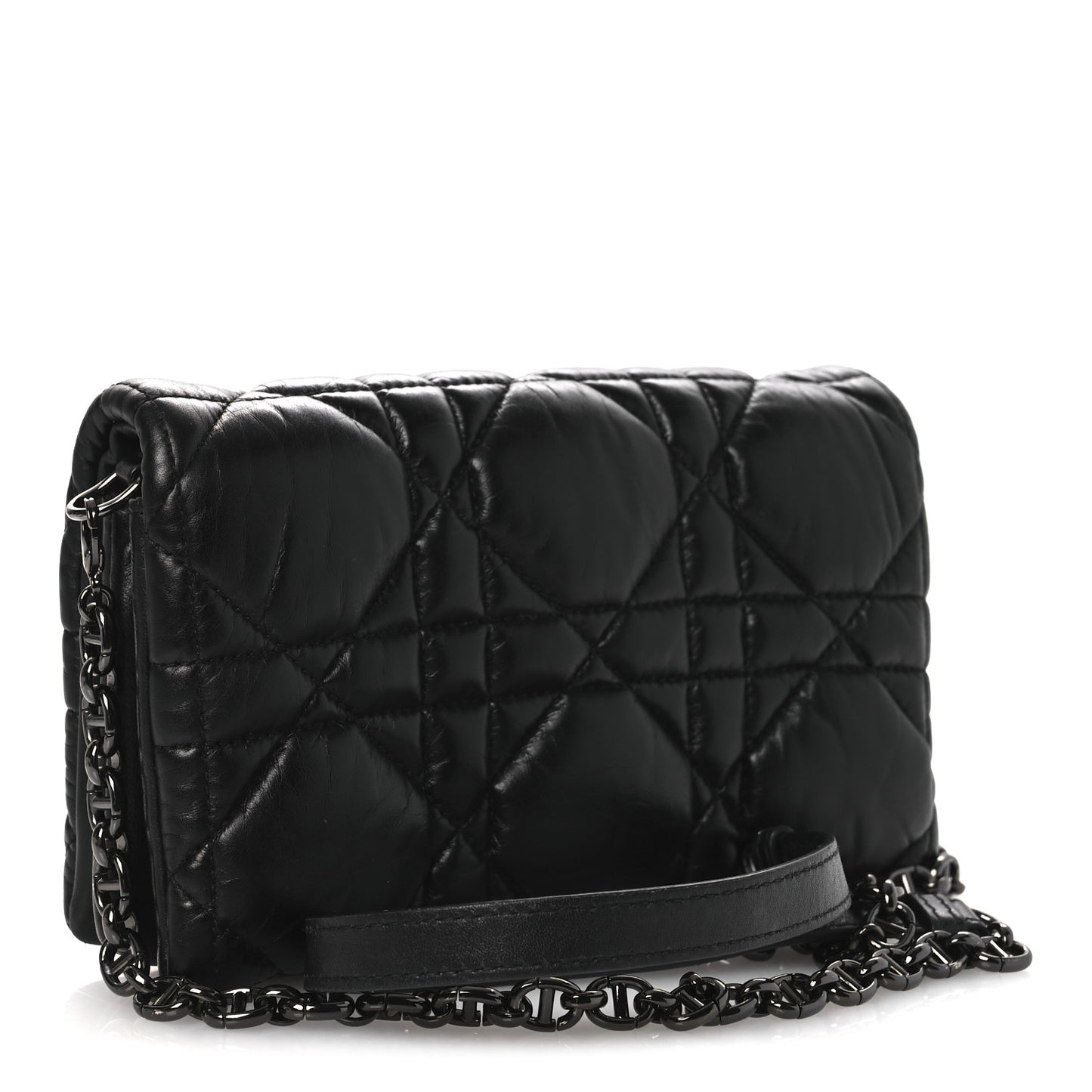 Calfskin Macrocannage Mini Caro Bag Black
