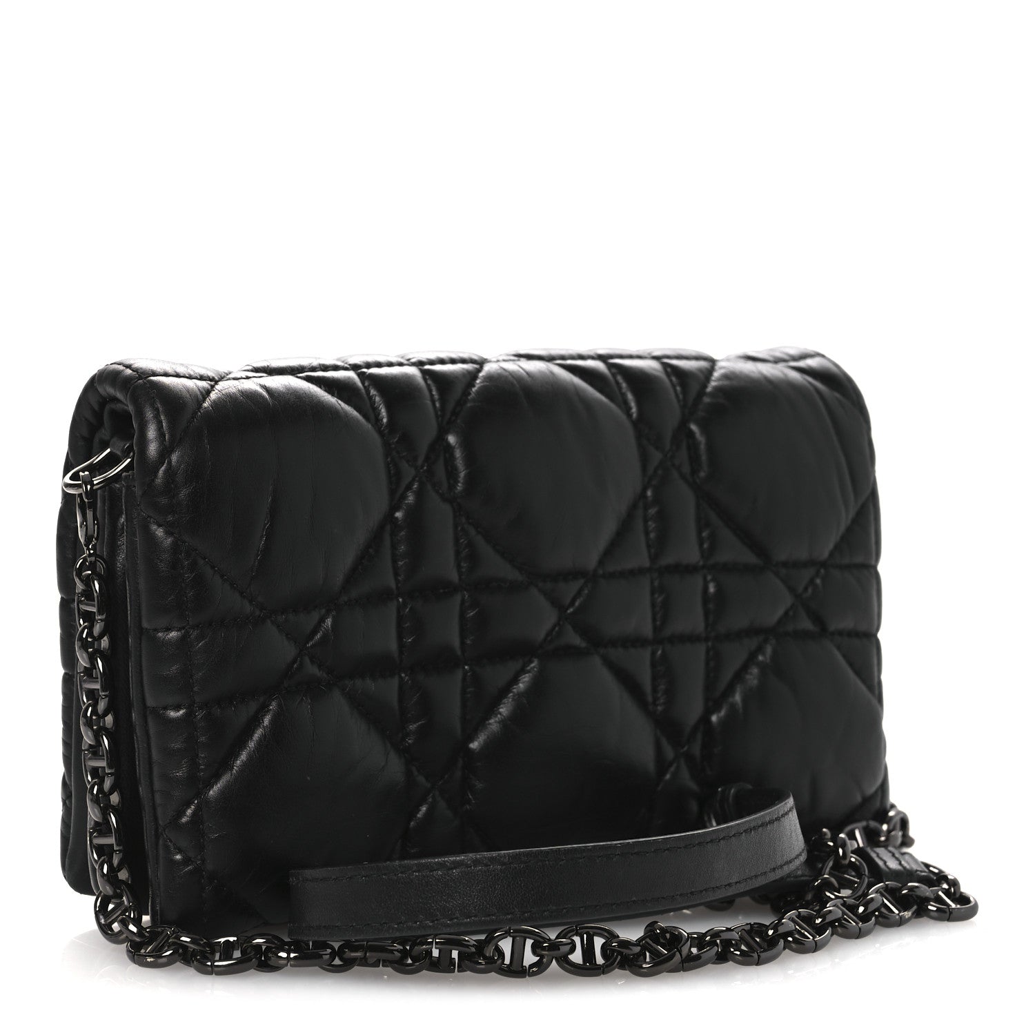 Christian Dior Calfskin Macrocannage Mini Caro Bag Black 3 of 14