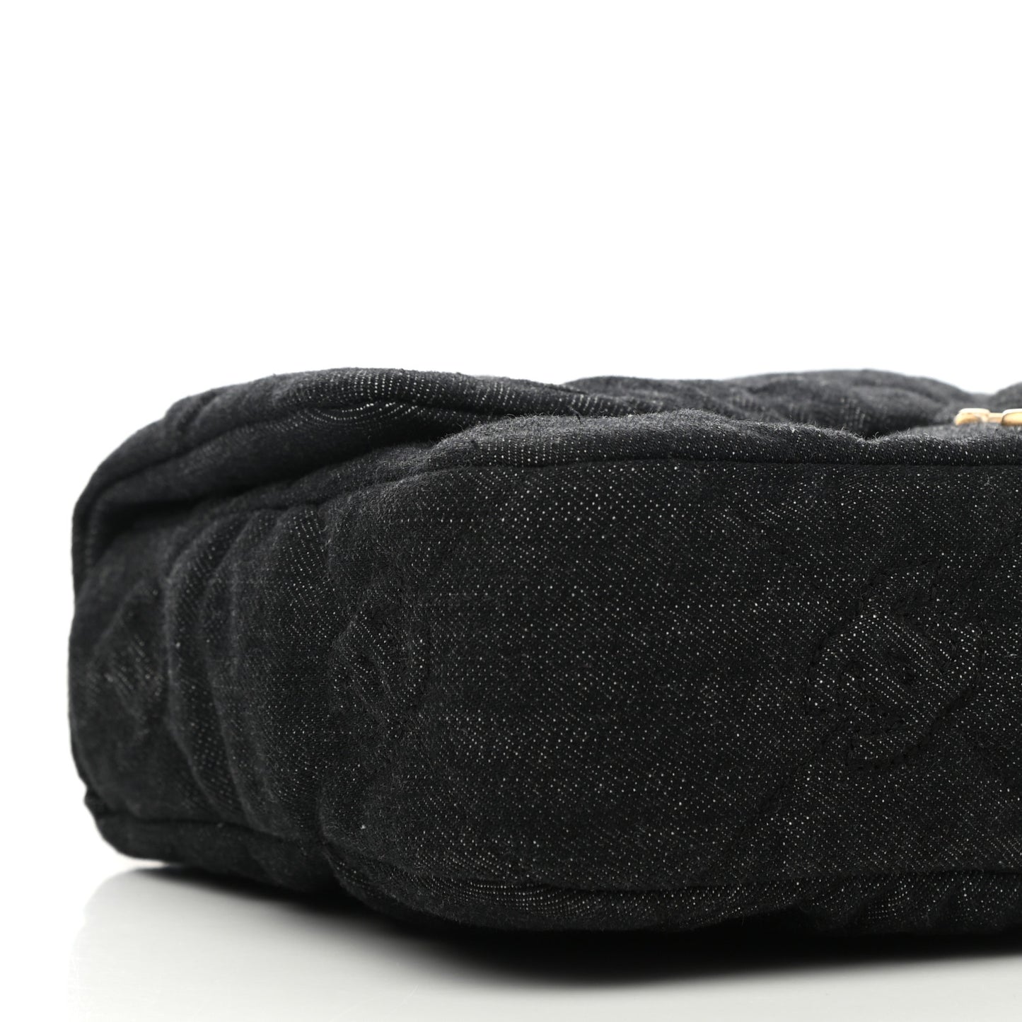 Denim Quilted Medium Funky Town Flap Black