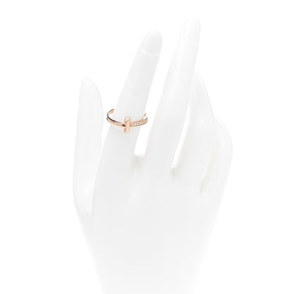 Tiffany 18K Rose Gold Diamond 2.5mm T T1 Ring 54 6.75 2 of 5