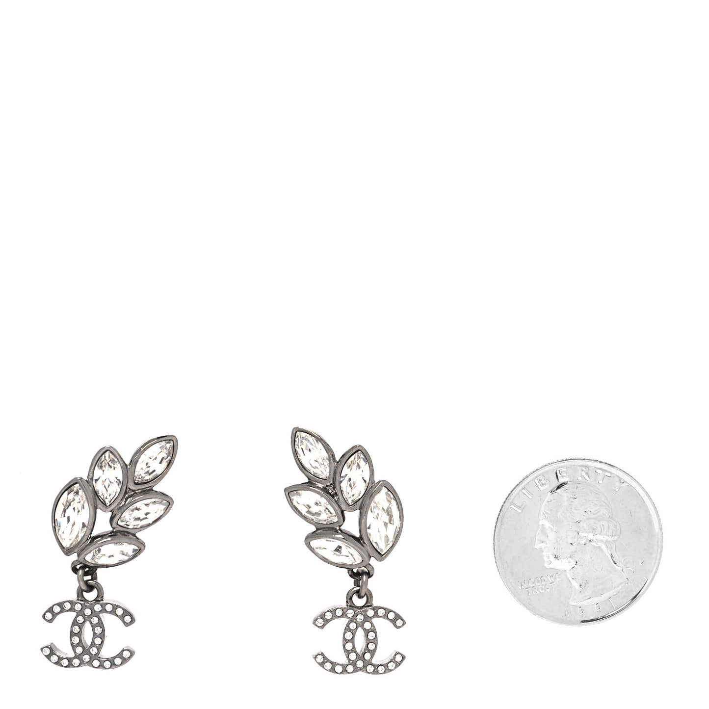Crystal Sparkling Wheat CC Drop Earrings Silver