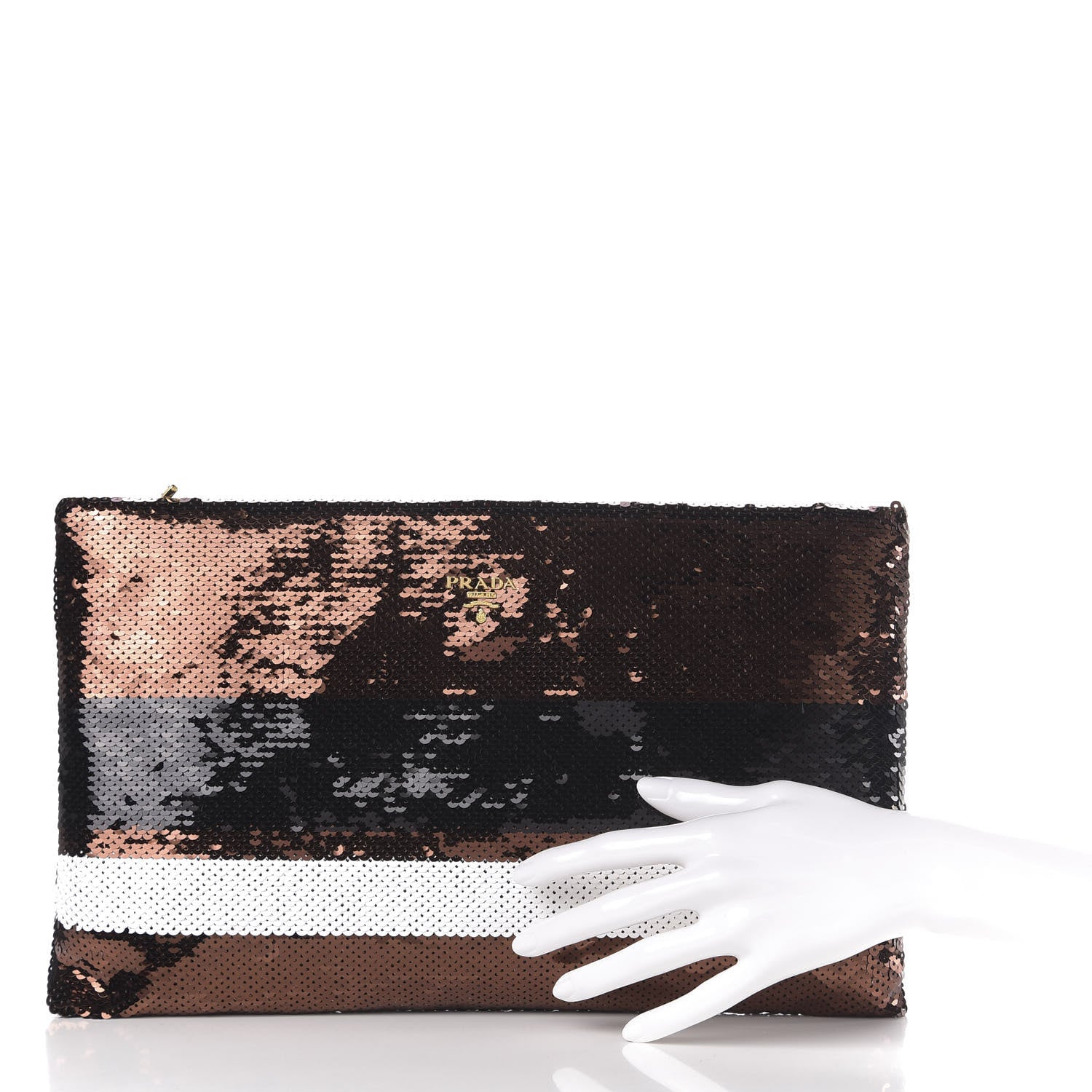 Prada Sequin Stripe Clutch Multicolor 2 of 10