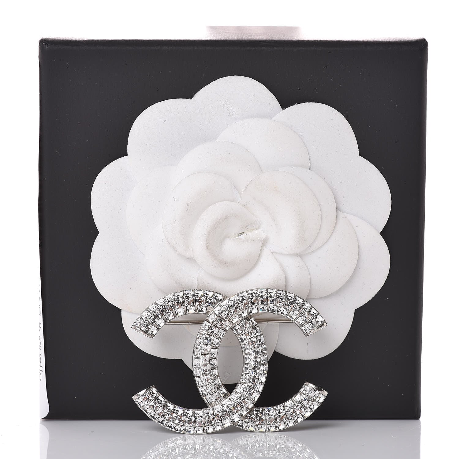 Chanel Baguette Crystal CC Brooch Silver 5 of 5